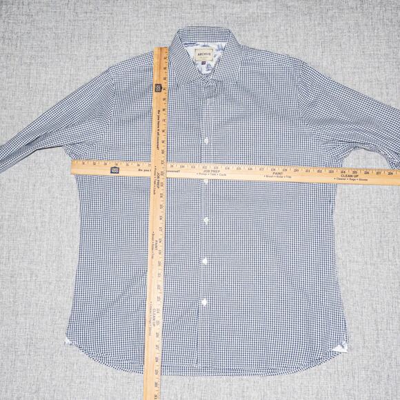 Ted Baker Archive Men's 16 1/2 Button up Shirt blue check sailboat - Picture 6 of 7